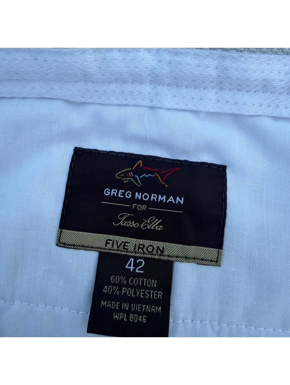 Greg Norman Tasso Elba Five Iron Golf Shorts Mens 42 Gray Flat Front Tech